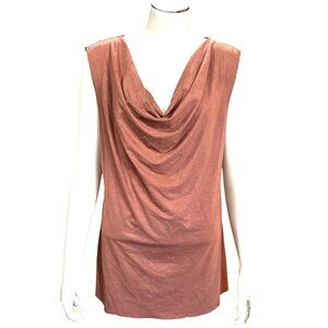 Cato Size M Brown Draped Cowl Neck Sleeveless Top City Chic Minimalist Quiet Lux